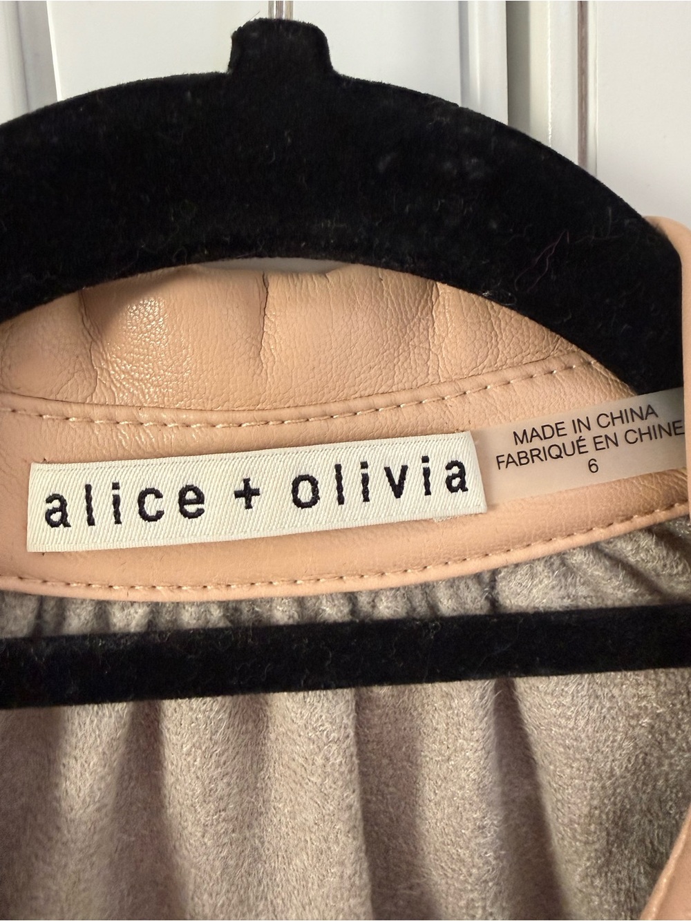 ALICE & OLIVIA faux leather almond color dress. - Picture 6 of 6